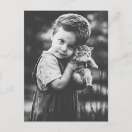 Garçon et chaton ポストカード