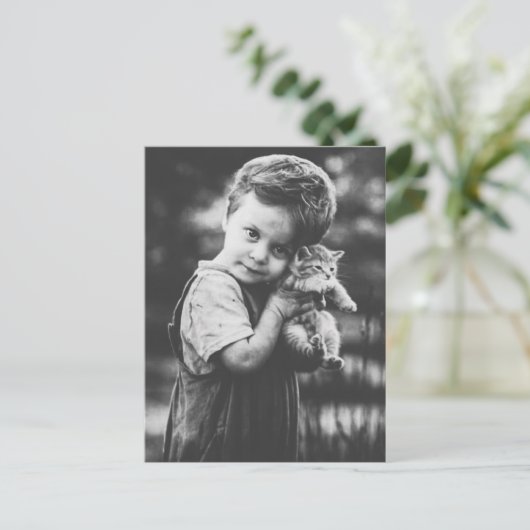 Garçon et chaton ポストカード (スタンド正面)