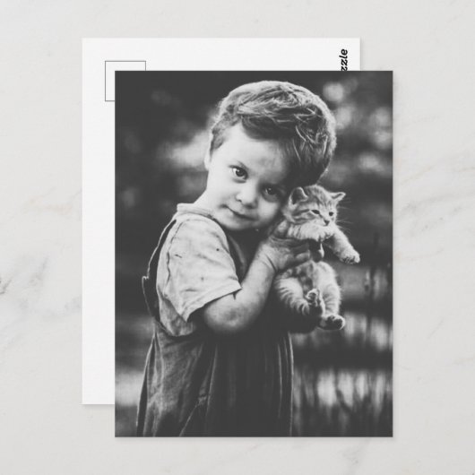 Garçon et chaton ポストカード (正面/裏面)