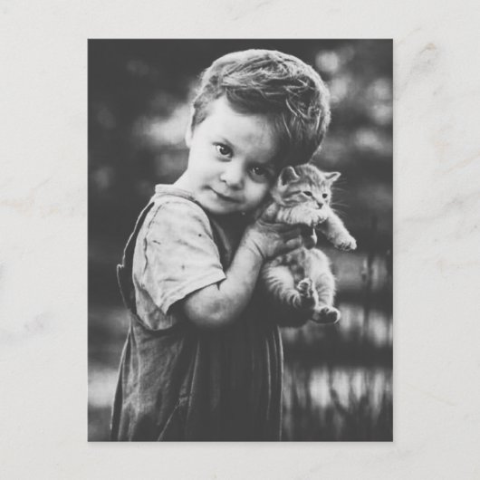 Garçon et chaton ポストカード (正面)