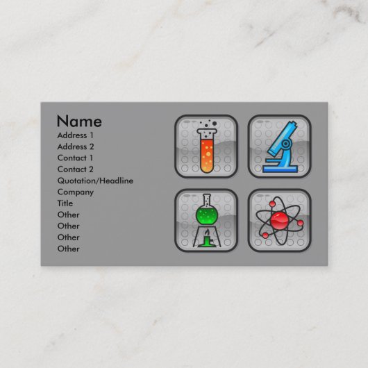 Garcya.us_ScienceIcons、名前、住所1、住所… 名刺 (正面)