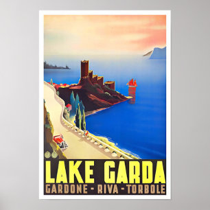 Garda Lake Italy vintage travel ポスター