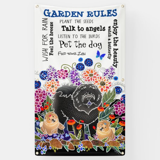 GARDENパーティーチャウガーデンバナー3'x5' 横断幕 (縦)