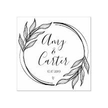 Garden日付素朴ロゴを保存する自己インクスタンプ