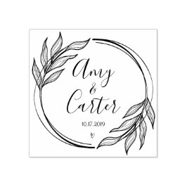 Garden日付素朴ロゴを保存する自己インクスタンプ ラバースタンプ