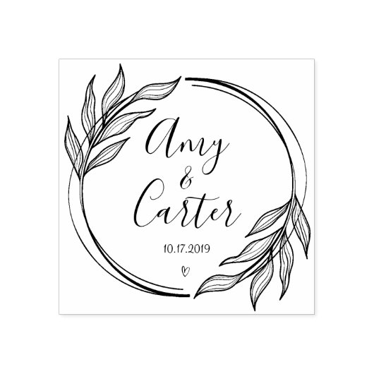 Garden日付素朴ロゴを保存する自己インクスタンプ ラバースタンプ (インプリント)