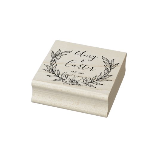 Garden日付素朴ロゴを保存する自己インクスタンプ ラバースタンプ (スタンプ)