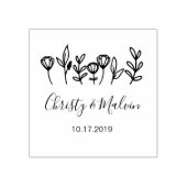 Garden素朴日付のロゴを保存するSelf-Inking ラバースタンプ (インプリント)