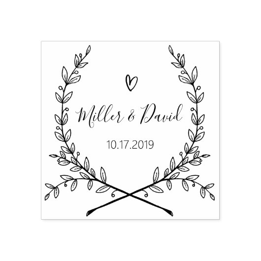 Garden素朴日付の丸いロゴを保存Self-Inking ラバースタンプ (インプリント)