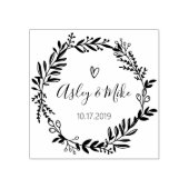 Garden素朴日付の丸いロゴを保存Self-Inking ラバースタンプ (インプリント)