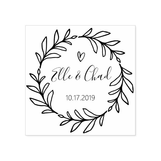 Garden素朴日付の丸いロゴを保存Self-Inking ラバースタンプ (インプリント)