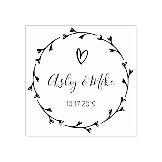 Garden素朴日付の丸いロゴを保存Self-Inking ラバースタンプ (インプリント)