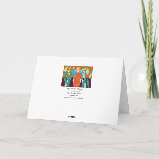 garden.2の猫を持つ女性 カード (裏面)