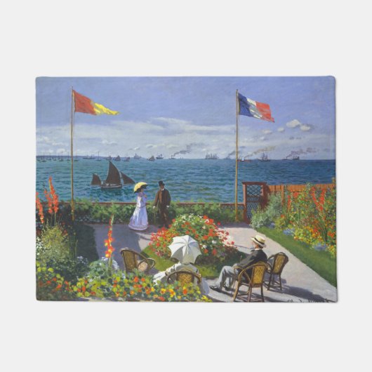 Garden At Saint Adresse Painting By Claude Monet ドアマット (正面)