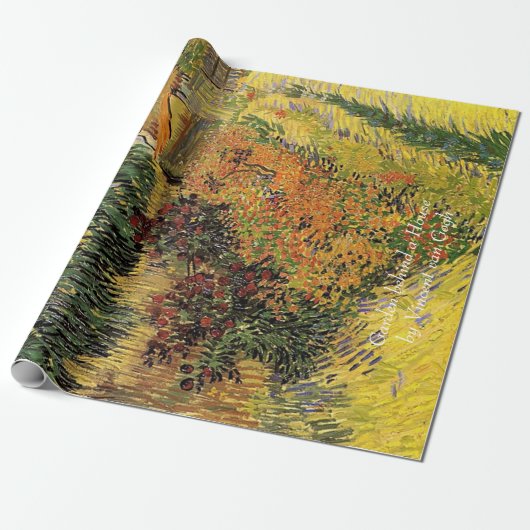 Garden Behind a House by Vanゴッホ。ヴィンテージ ラッピングペーパー (アンロールド)