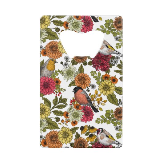 Garden birds and flowers 1 クレジットカード栓抜き (正面)