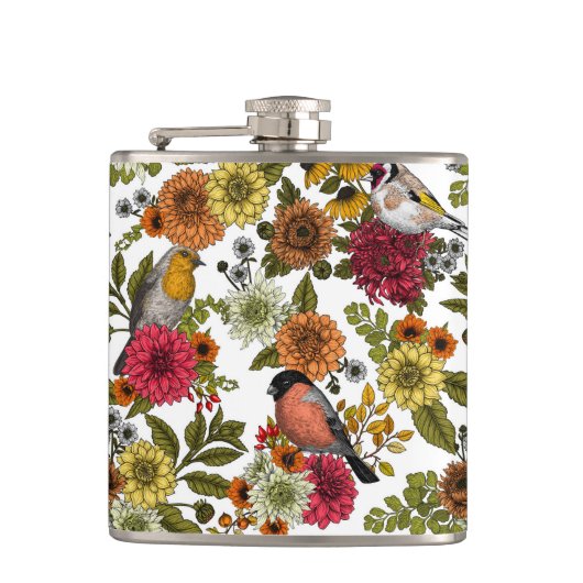 Garden birds and flowers 1 フラスク (正面)