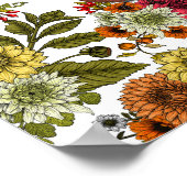 Garden birds and flowers 1 ポスター (角)