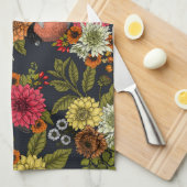 Garden birds and flowers 2 キッチンタオル (四つ折り)