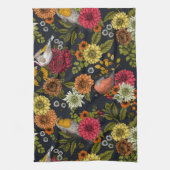 Garden birds and flowers 2 キッチンタオル (縦)