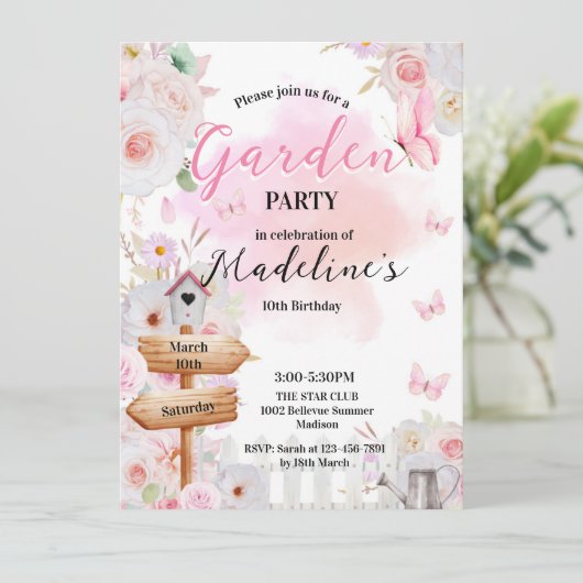 Garden Birthday invitation  招待状 (スタンド正面)