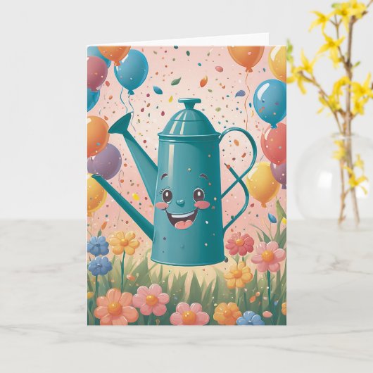 Garden Birthday Wishes カード (黄色い花)