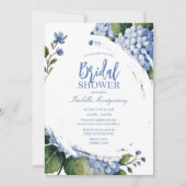 Garden Blue Hydrangea Bridal Shower 招待状 (正面)