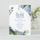 Garden Blue Hydrangea Bridal Shower 招待状 (スタンド正面)