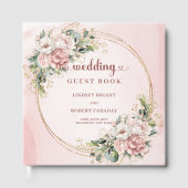 Garden Blush Pink Floral Eucalyptus Guest Book  ゲストブック (正面)