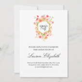 Garden bohemian watercolor flowers graduation 招待状 (正面)