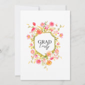 Garden bohemian watercolor flowers graduation 招待状 (裏面)