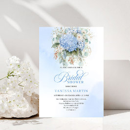 Garden Boho Blue Hydrangea Bridal Shower Invitatio 招待状