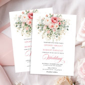 Garden Boho Blush Roses Wedding Invitation 招待状