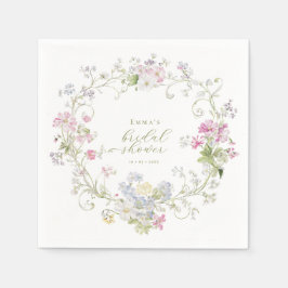 Garden Boho Wildflowers Bridal shower スタンダードカクテルナプキン