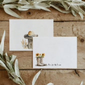Garden Boots Sunflower Monogram Personalized  ノートカード