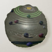 Garden Bowl With Lawn Bowls Image Round Cushion. ラウンドクッション (裏面)
