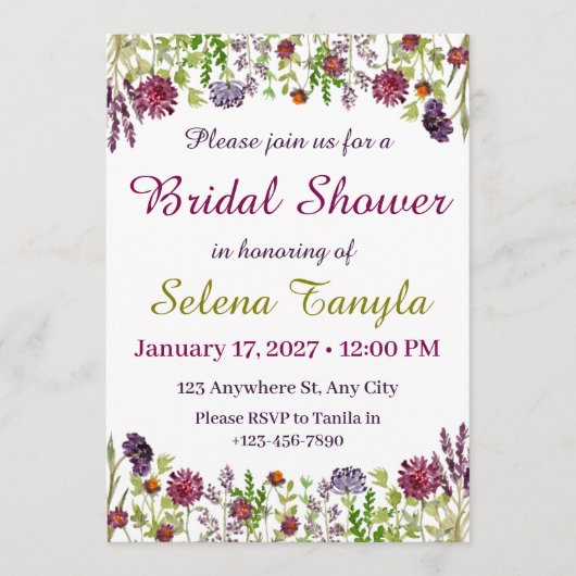 Garden Bridal Shower Invitation Card 招待状 (正面)