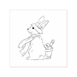Garden Bunny Rubber Stamp セルフインキングスタンプ
