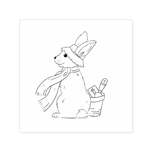 Garden Bunny Rubber Stamp セルフインキングスタンプ (デザイン)