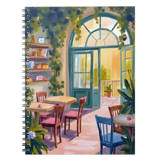 Garden Cafe | Botanical Watercolor Painting ノートブック (正面)