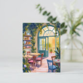 Garden Cafe | Botanical Watercolor Painting ポストカード (スタンド正面)