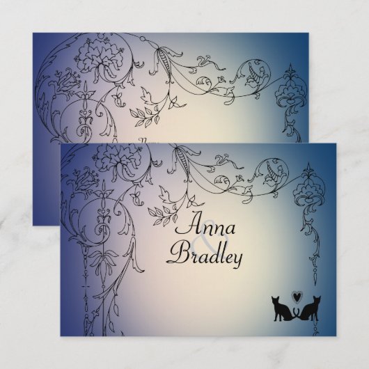 Garden Cats RSVP封筒 出欠カード (正面/裏面)