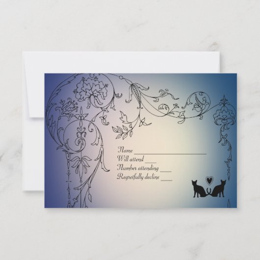 Garden Cats RSVP封筒 出欠カード (裏面)