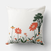 Garden Charm – Colorful Botanical Pillow クッション (正面)