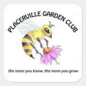 Garden Club Sticker with Bee Design スクエアシール (正面)