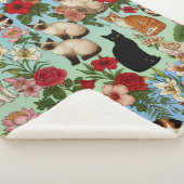 Garden Companions – Floral Cats in Bloom シェルパブランケット (3/4)