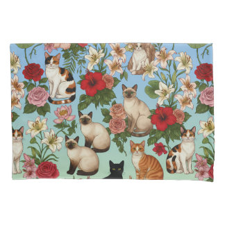 Garden Companions – Floral Cats in Bloom 枕カバー