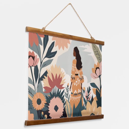 Garden Contemplation 吊り下げ型タペストリー (傾斜あり)
