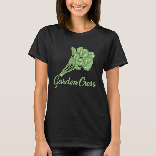 Garden Cress Apparel Edible Herbs Lover Tシャツ (正面)