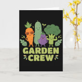 Garden Crew Vegetable Characters funny カード (黄色い花)